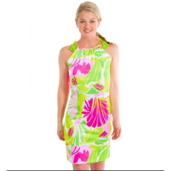 Gretchen Scott Designs Dresses & Skirts - Gretchen Scott Everywhere Tie Tassels Dress-size M-Floral Tropical-Summer-Beach‎